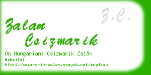zalan csizmarik business card